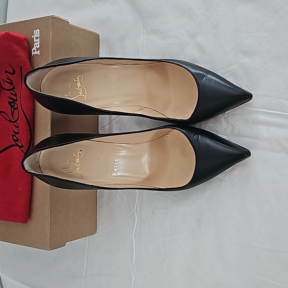 Christian Louboutin Pigalle Follies 100, Size 7 US/38 EU, Black - Picture 3 of 6